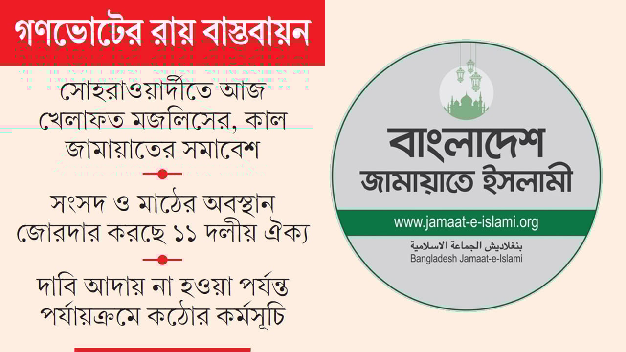 আন্দোলনের মাধ্যমে দাবি আদায়ে দৃঢ়প্রতিজ্ঞ জামায়াত জোট