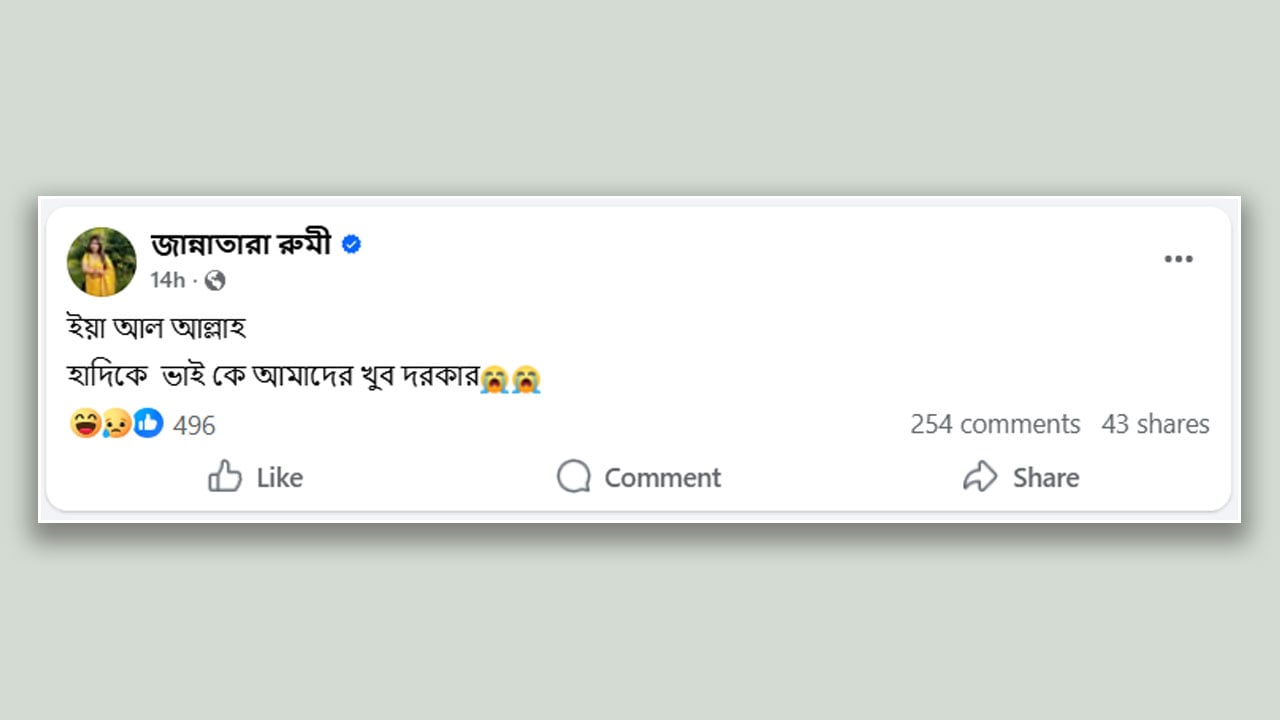 জান্নাতারা-রুমী--পোস্ট