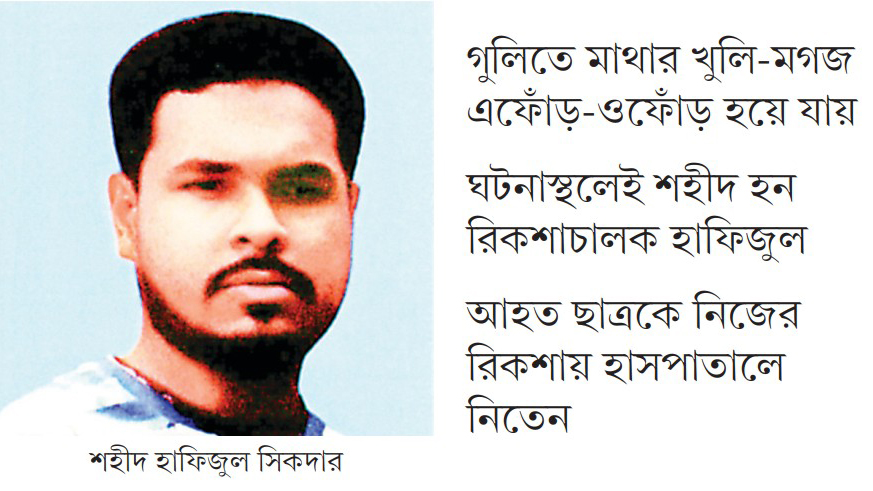 খুব কাছ থেকে হাফিজুলের মাথায় গুলি করে পুলিশ