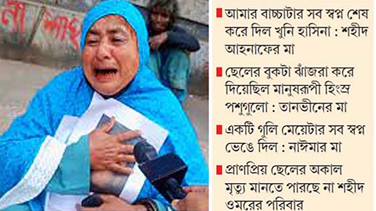 নীরব কান্না জুলাই শহীদের মায়েদের