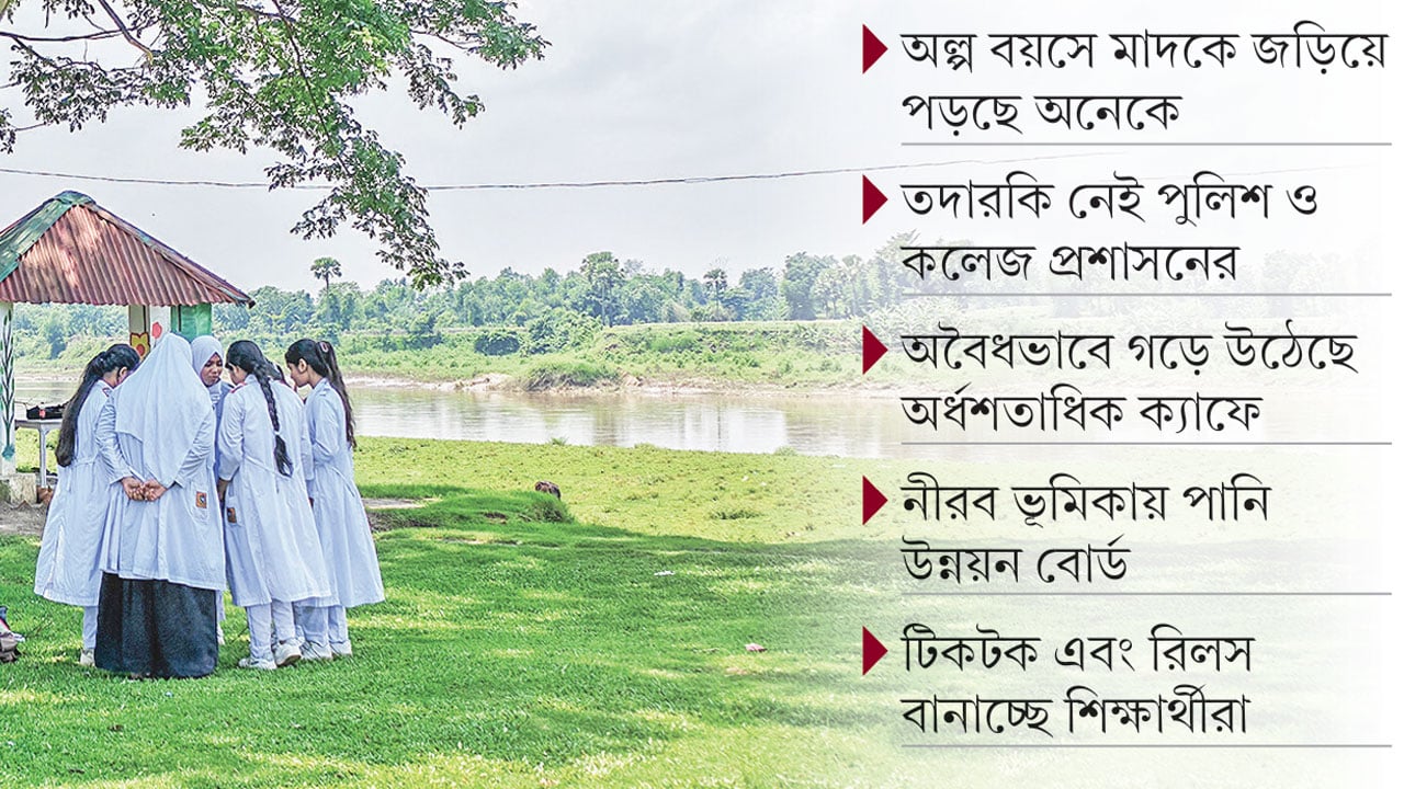 ক্লাস ফাঁকি দিয়ে গোমতীর পাড়ে শিক্ষার্থীদের আড্ডা