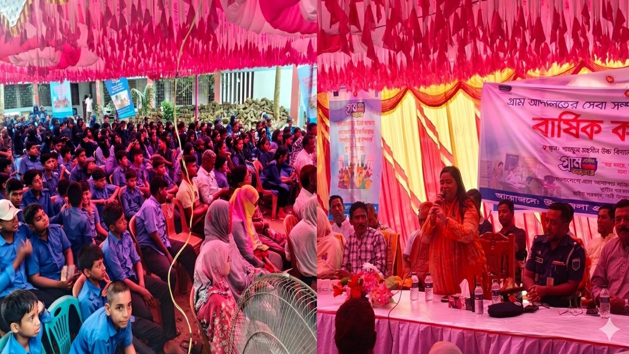 ক্লাস বন্ধ করে শিক্ষার্থীদের নিয়ে গ্রাম আদালতের ক্যাম্পেইন করলেন ইউএনও