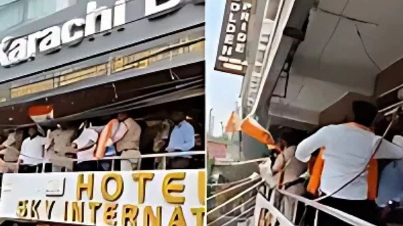 ভারতে করাচি বেকারিতে বিজেপি কর্মীদের ভাঙচুর