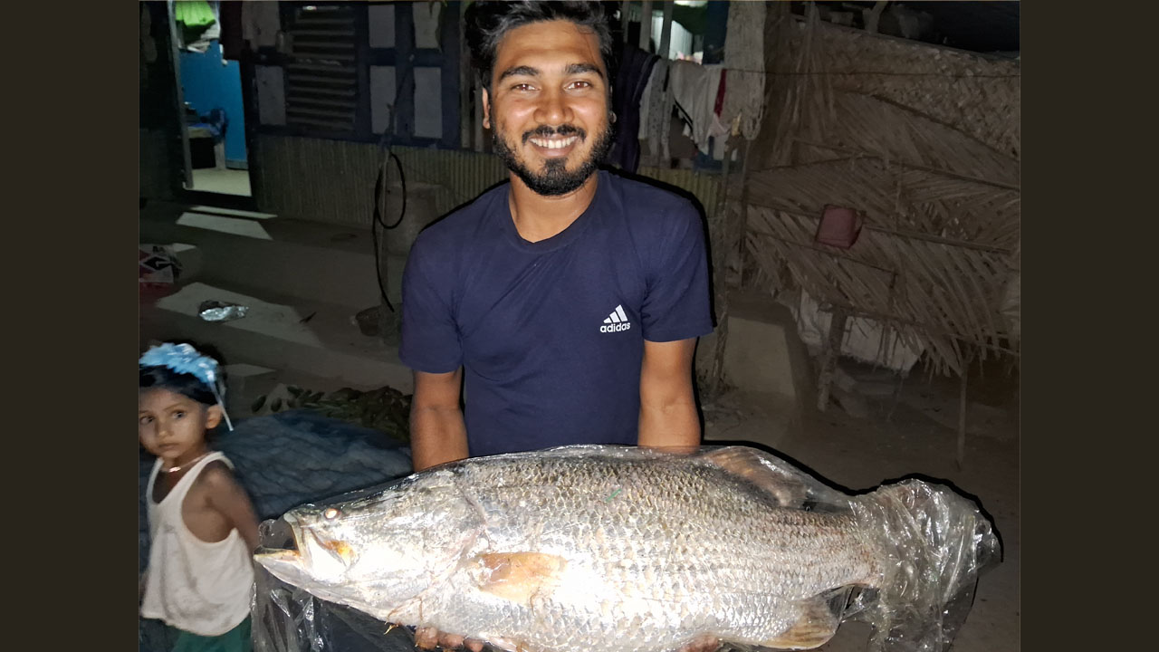 সোনাতলায় জেলের জালে ধরা পড়লো ১২ কেজির কোরাল!