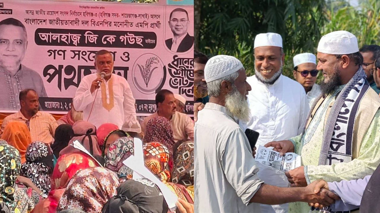 হবিগঞ্জ-৩ আসন: ভোটের প্রচারে প্রার্থীদের প্রতিশ্রুতির ফুলঝুরি