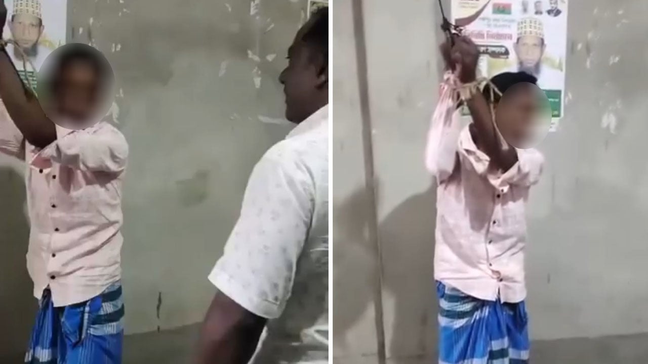 শ্বশুরবাড়ি থেকে ধরে নিয়ে শ্রমিককে দুই হাত বেঁধে নির্যাতন, ভিডিও ভাইরাল