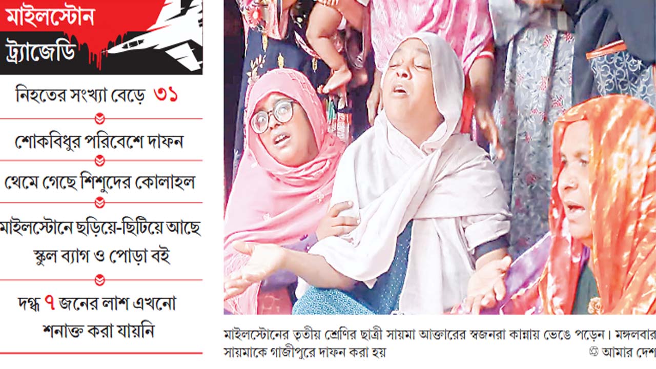 মাইলস্টোন ট্র্যাজেডি: দেশজুড়ে শোকের মাতম