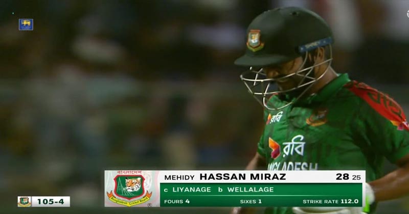 ভেল্লালেগের চমক, আউট ক্যাপ্টেন মিরাজ