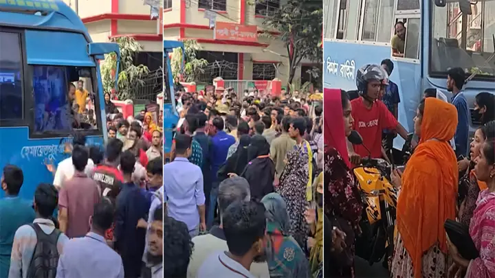 মিরপুর-১০ নম্বরে পোশাকশ্রমিকদের সড়ক অবরোধ