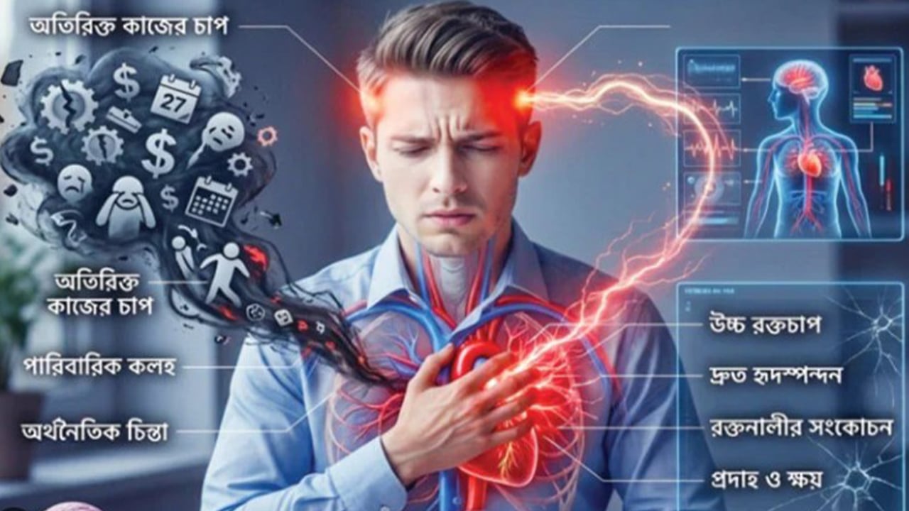 মানসিক চাপ থেকে বাড়তে পারে হৃদরোগ