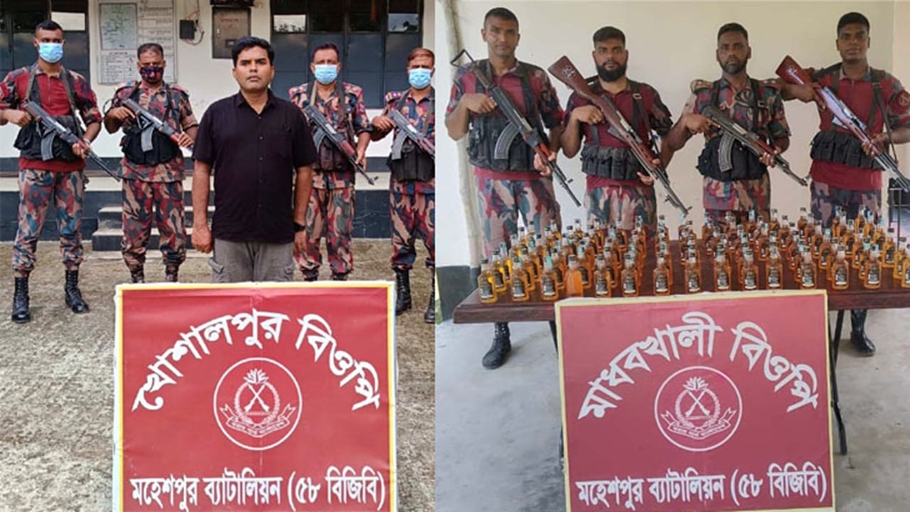 মহেশপুর সীমান্তে ১০ বাংলাদেশি আটক, মদ উদ্ধার