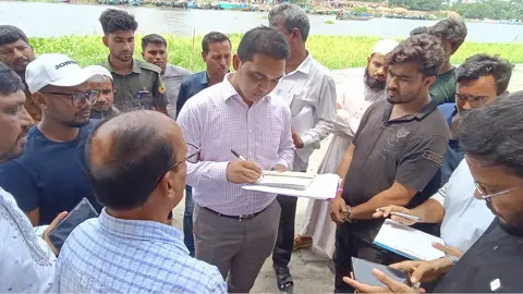 নবীনগরে রাতের আঁধারে তিতাস নদী ভরাট, দুই লাখ টাকা জরিমানা 