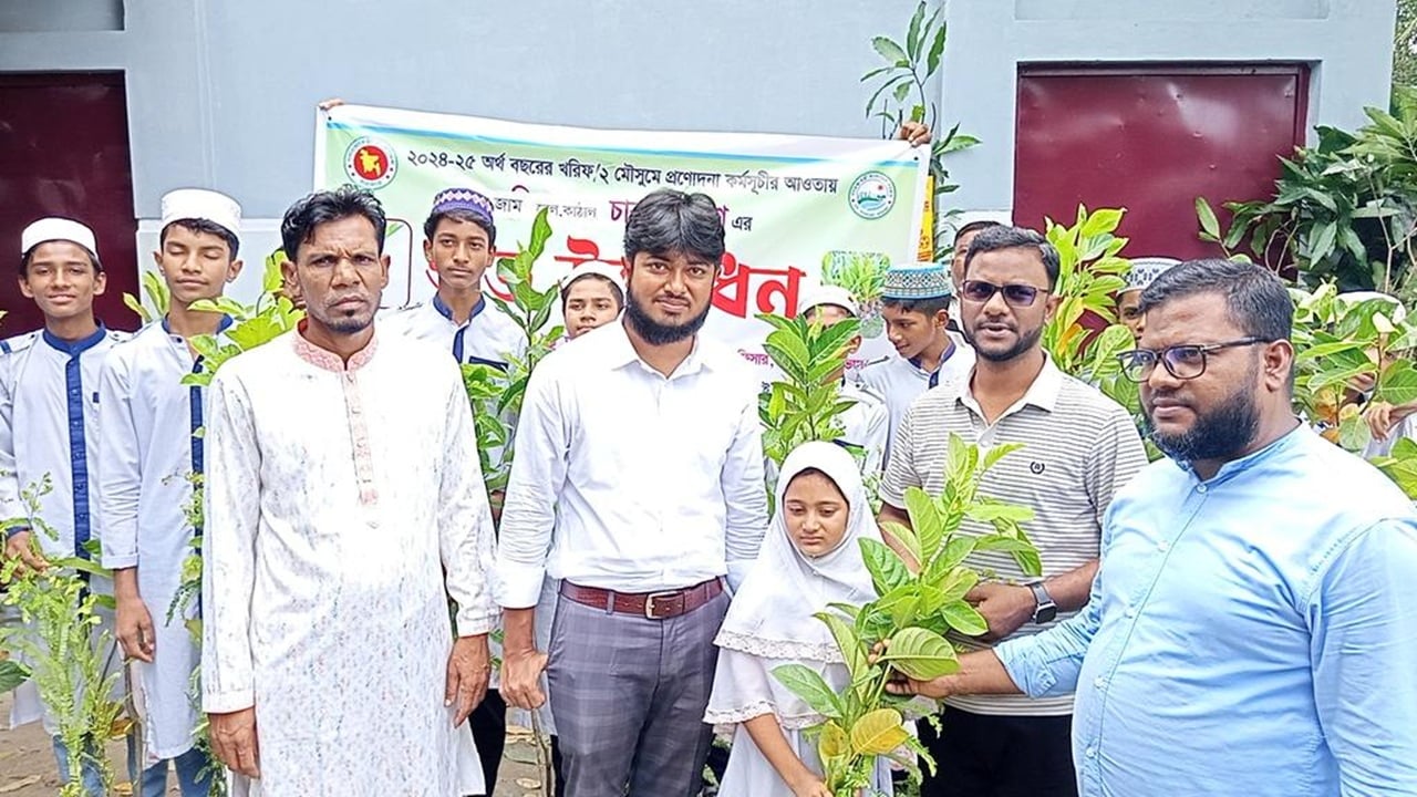 লালমোহনে শিক্ষার্থীদের মাঝে ৫ হাজার চারা বিতরণ
