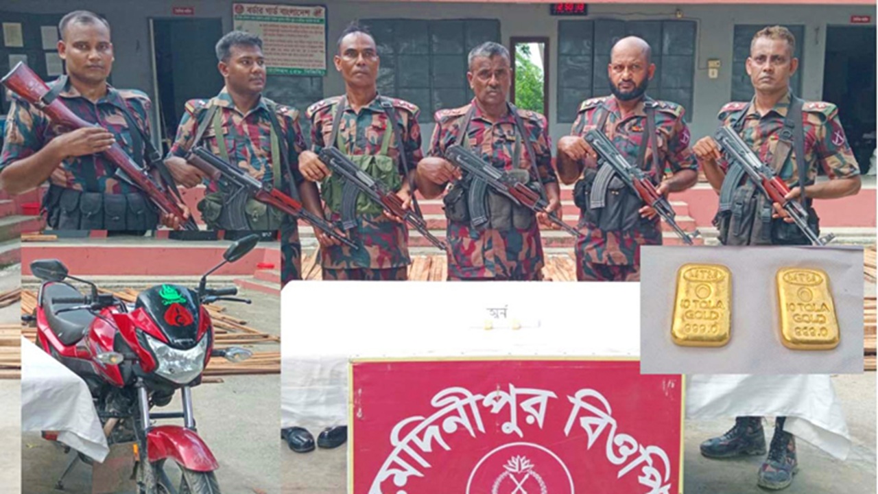 মহেশপুর সীমান্তে মোটরসাইকেল জব্দ, স্বর্ণের বার উদ্ধার