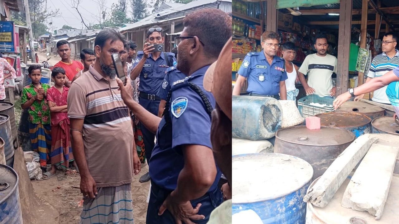 হাতিয়ায় ৩ হাজার লিটার ডিজেল জব্দ, মুদি দোকানদার আটক