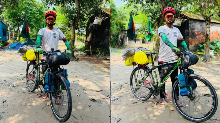 বাইসাইকেলে হজযাত্রায় নরসিংদীর তরুণ, দিতে হবে ৬ দেশ পাড়ি