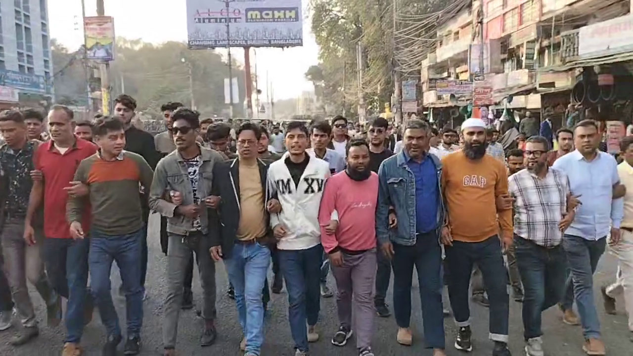 বিএনপির সমাবেশ উপলক্ষে রংপুরে প্রচার মিছিল