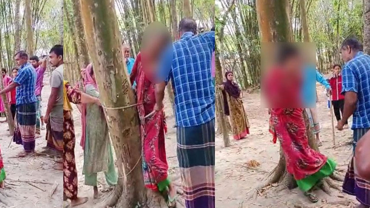 করলা চুরির অভিযোগে স্ত্রীকে গাছে বেঁধে মারধর