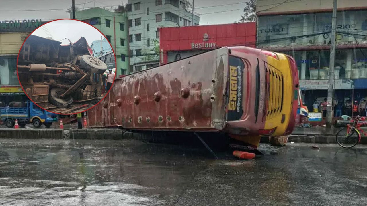 রাজধানীর নর্দ্দায় ইসলাম পরিবহনের বাসের ধাক্কায় নিহত ৪