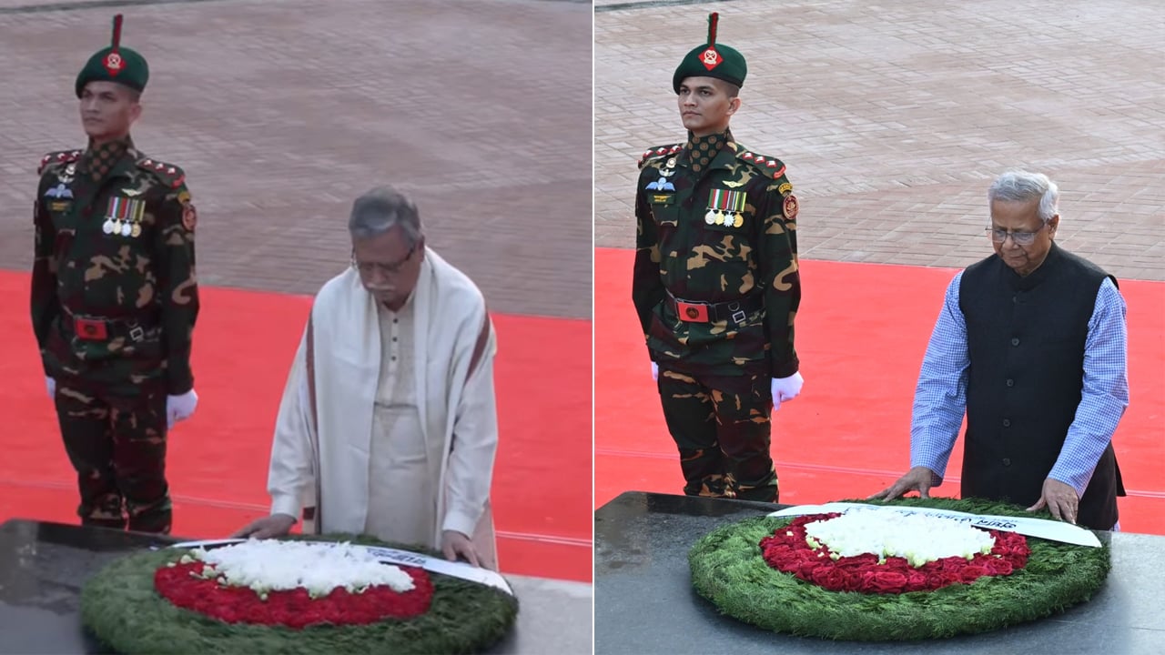 শহীদ বুদ্ধিজীবী স্মৃতিসৌধে রাষ্ট্রপতি ও প্রধান উপদেষ্টার শ্রদ্ধা