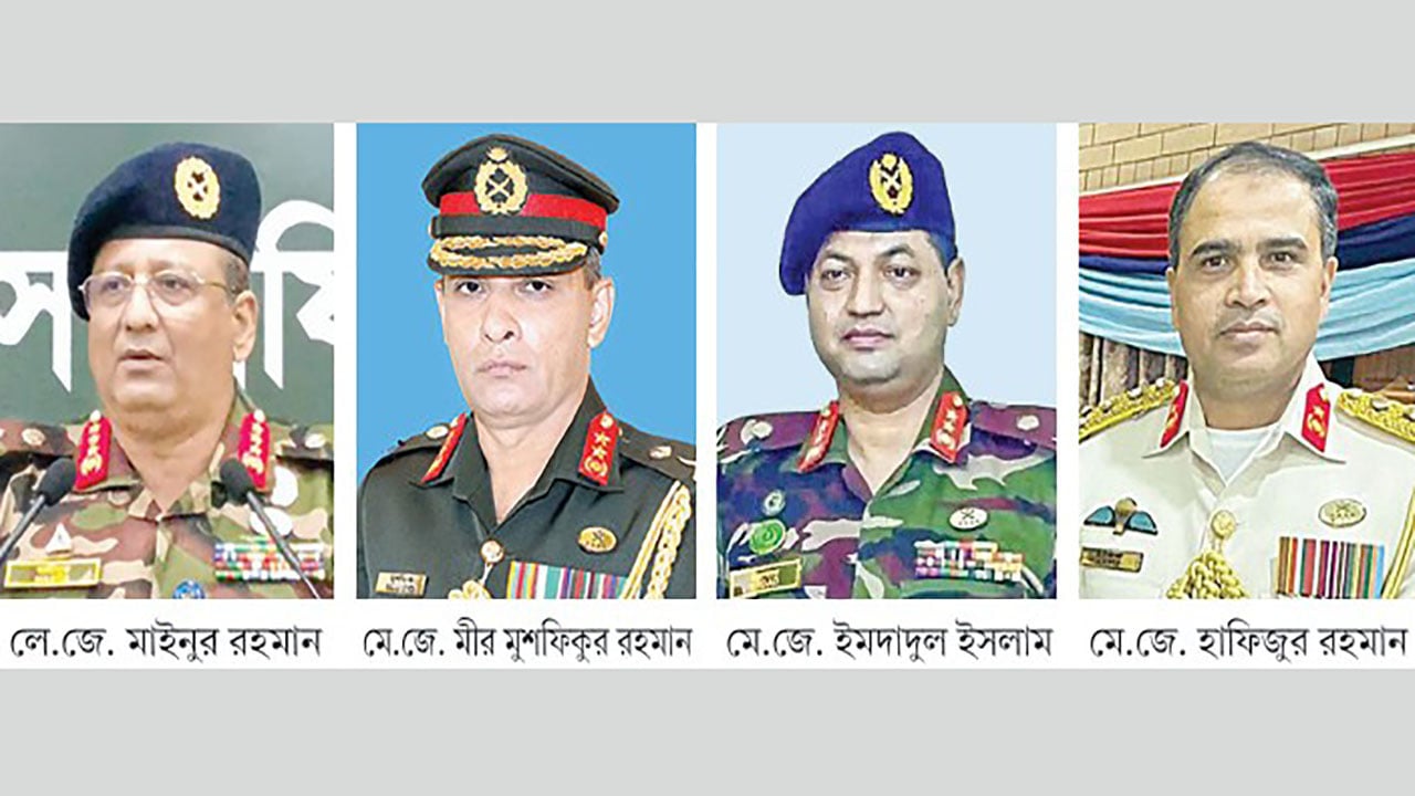 সেনাবাহিনীর শীর্ষ পদে বড় রদবদল