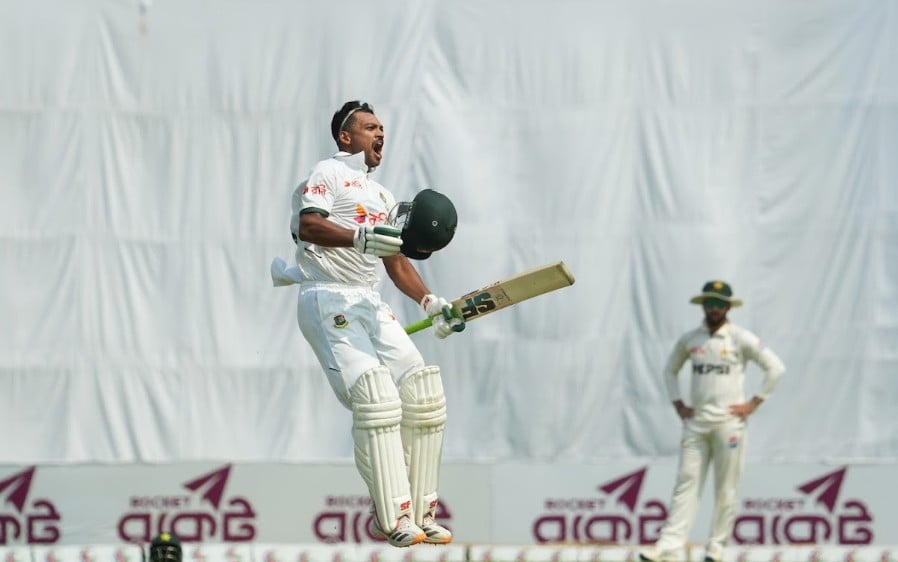 নাজমুলের সেঞ্চুরি মুমিনুলের আক্ষেপে বাংলাদেশের ‘অম্ল-মধুর’ দিন