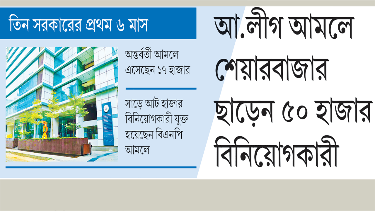 আ.লীগ আমলে শেয়ারবাজার ছাড়েন ৫০ হাজার বিনিয়োগকারী