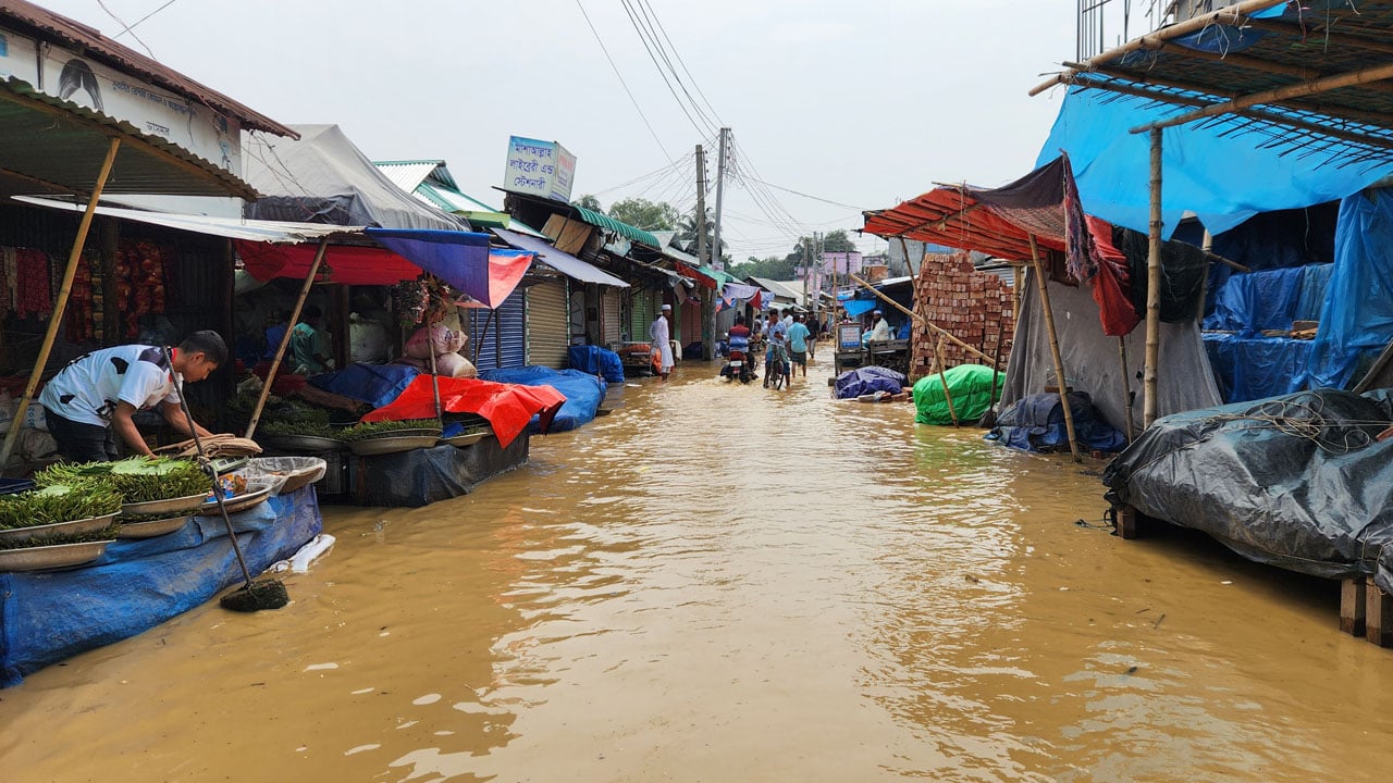 শেরপুরে পাহাড়ি ঢলে প্লাবিত নিম্নাঞ্চল