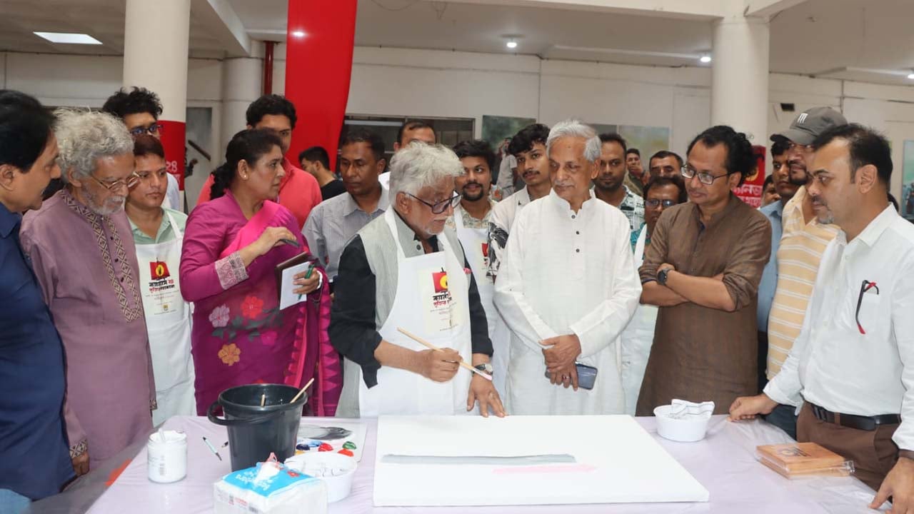 ৫৫ বরেণ্য এবং তরুণ শিল্পীর তুলিতে জুলাই গণ-অভ্যুত্থান