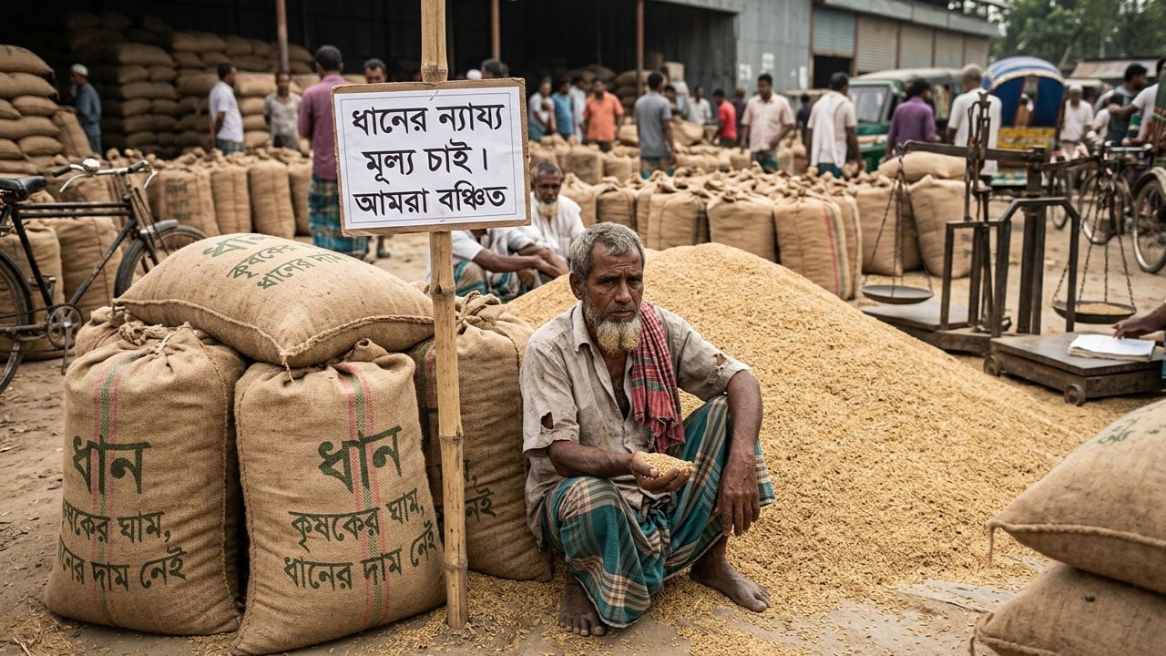 ধানের দাম অর্ধেকও পাচ্ছেন না হাওরাঞ্চলের কৃষকরা