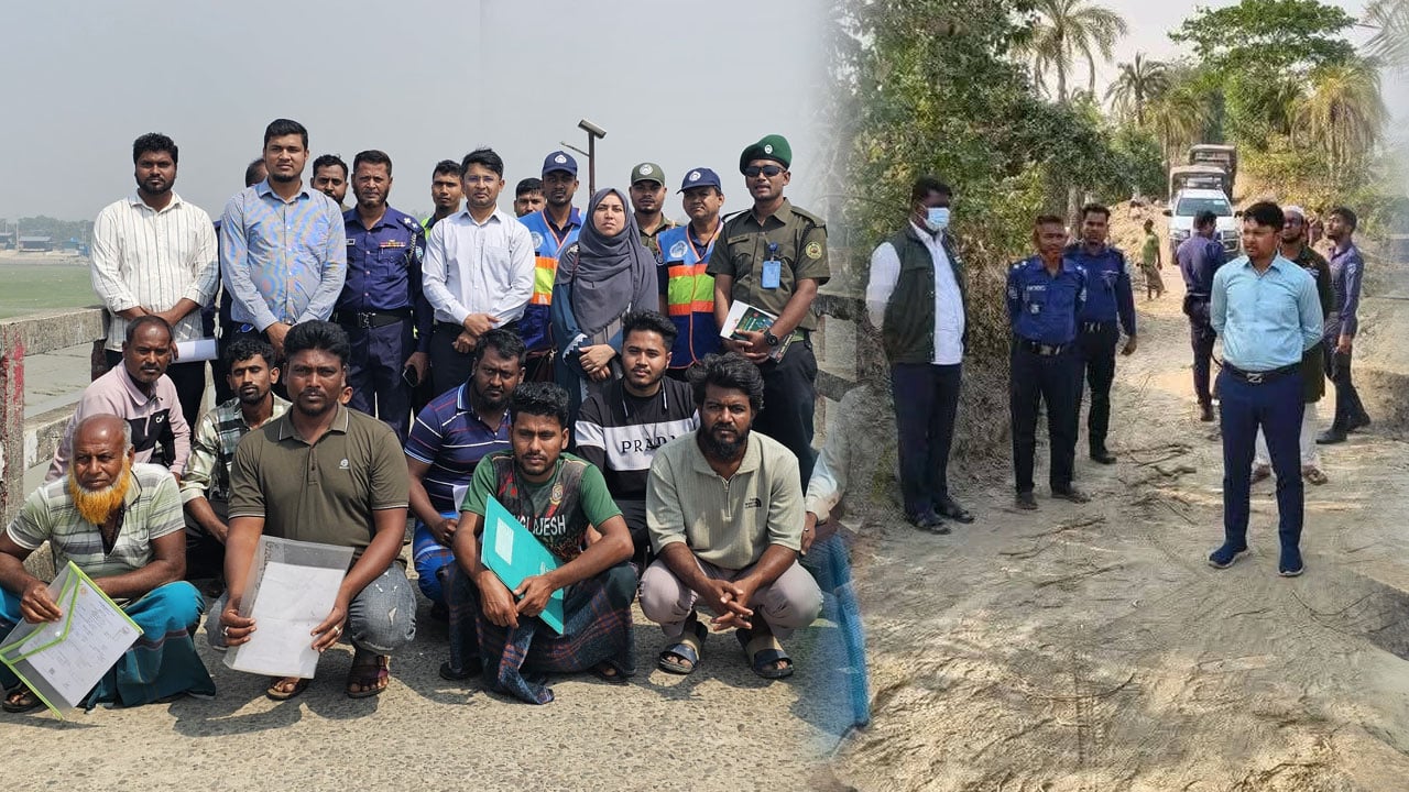 সীতাকুণ্ডে প্রশাসনের অভিযানে জব্দ ৯ ড্রেজার, আটক ১৩