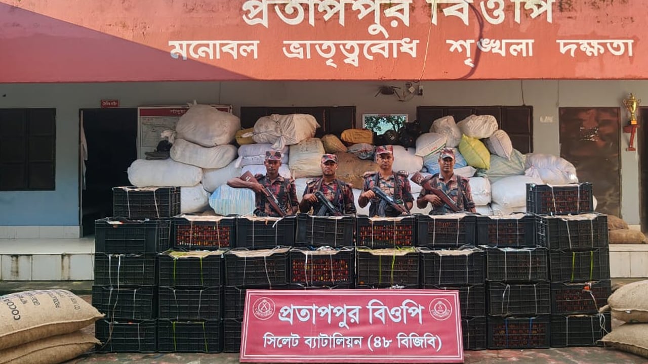 সিলেট সীমান্তে ৮৫ লাখ টাকার চোরাই পণ্য আটক