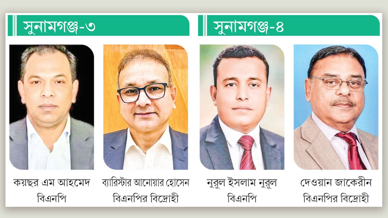 সুনামগঞ্জের দুই আসনে বিদ্রোহীদের দাপটে বিপাকে ধানের শীষের প্রার্থী