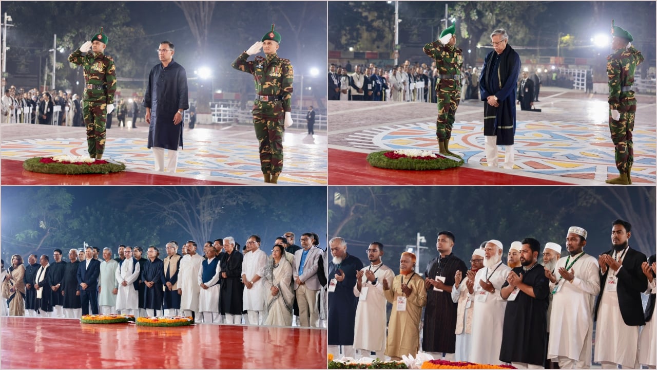 শ্রদ্ধায় সিক্ত কেন্দ্রীয় শহীদ মিনার