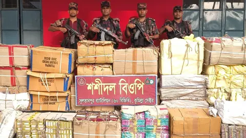 সীমান্তে বিজিবির অভিযানে কোটি টাকার ভারতীয় চোরাচালানি মালামাল জব্দ
