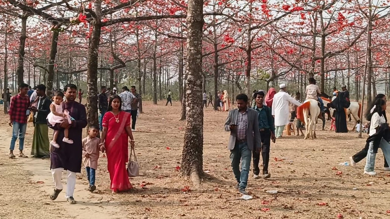 পর্যটকদের পদচারণায় মুখর হয়ে উঠছে পুরো এলাকা