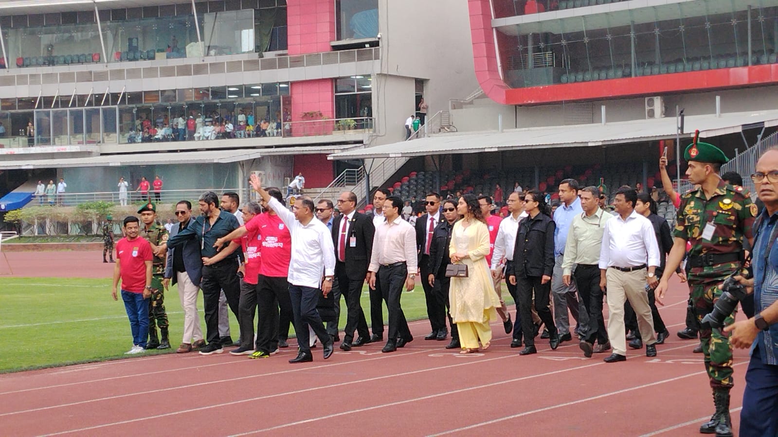 ফুটবল মাঠে প্রধানমন্ত্রী