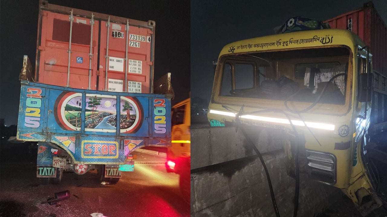 টঙ্গীতে সড়ক দুর্ঘটনায় কভার্ডভ্যান চালক নিহত