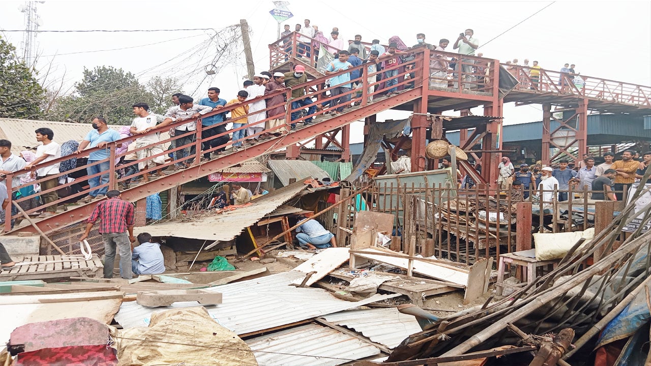জামতৈল রেলওয়ের অবৈধ স্থাপনা উচ্ছেদ