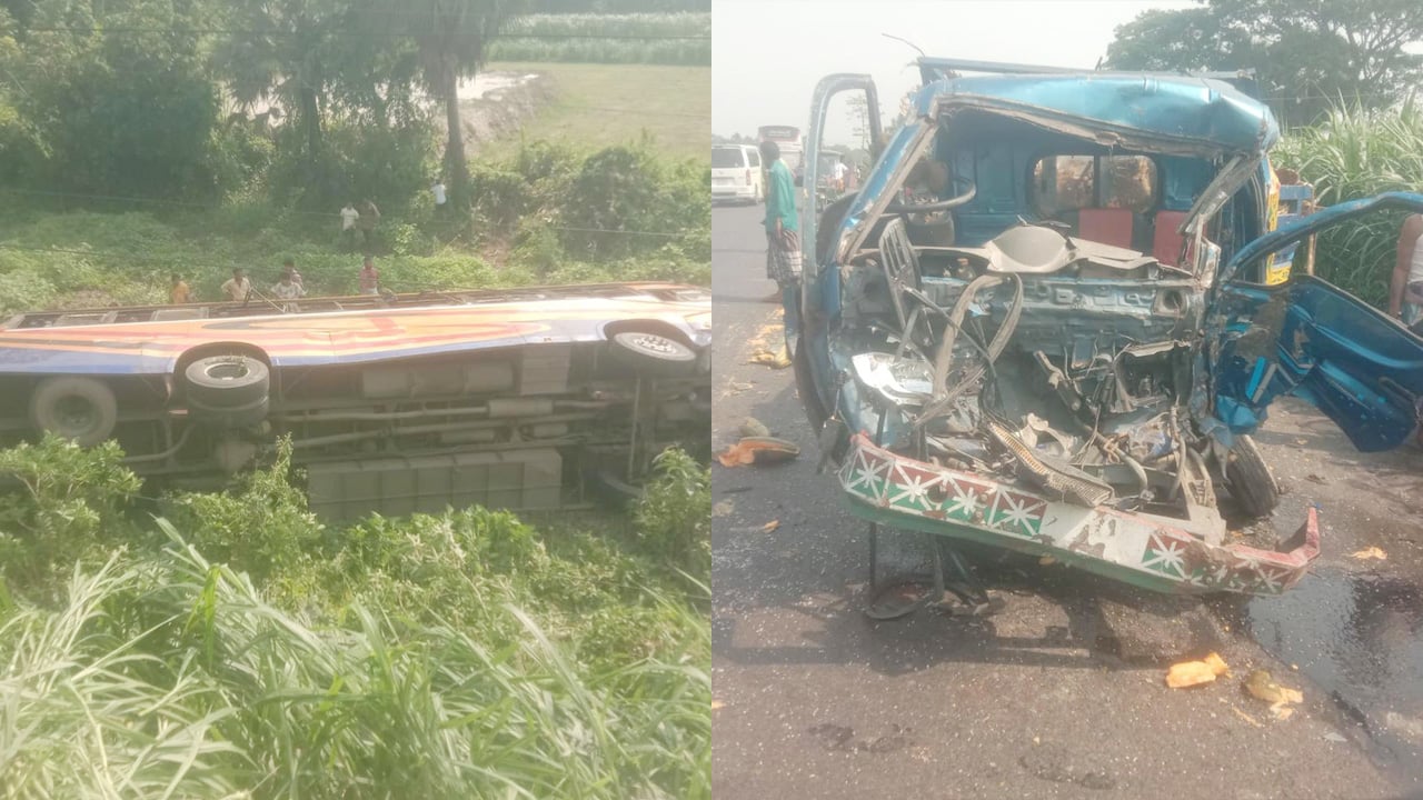 ভাঙ্গায় বাস-পিকআপ সংঘর্ষে নিহত ১