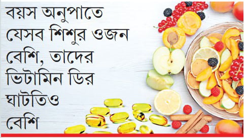 ভিটামিন ডি স্বল্পতায় ভুগছে অর্ধেকের বেশি জনগোষ্ঠী