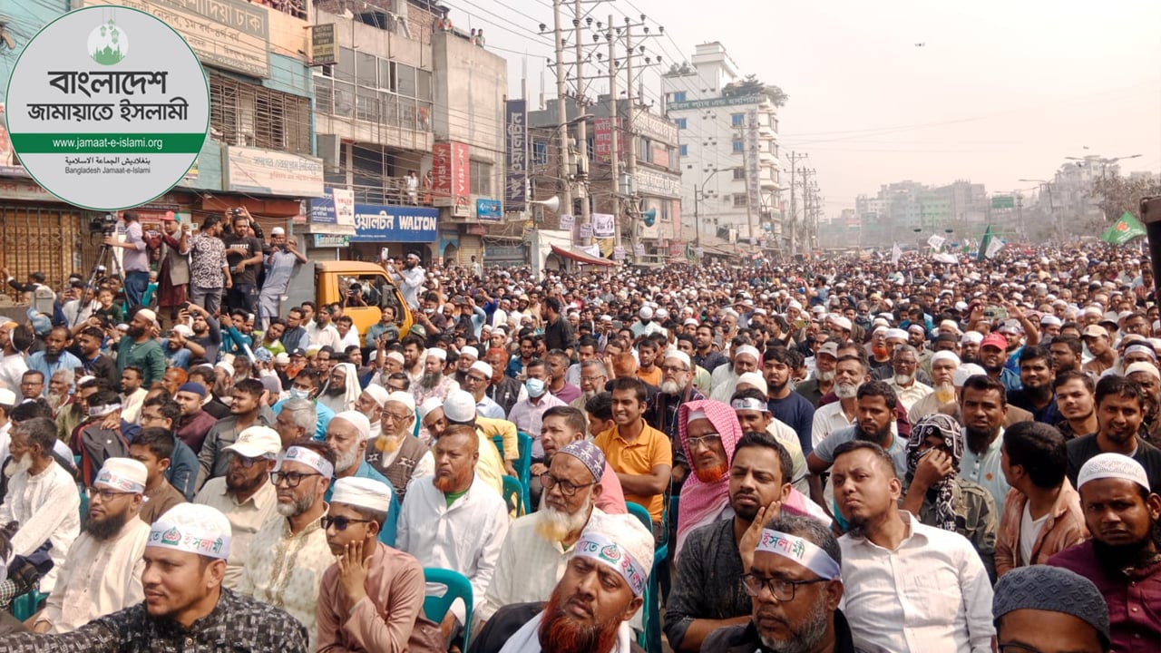 যাত্রাবাড়ীতে ১০ দলীয় জোটের নির্বাচনি সমাবেশে জনতার ঢল