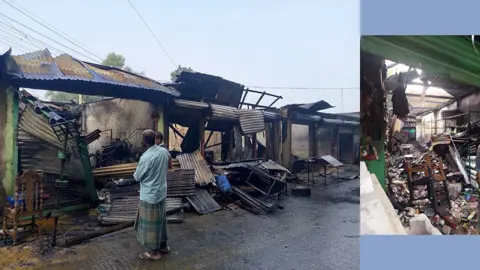 পরশুরামে বারবার আগুনে নিঃস্ব ব্যবসায়ীরা, বক্সমাহমুদে পুড়ল ১৯ দোকান