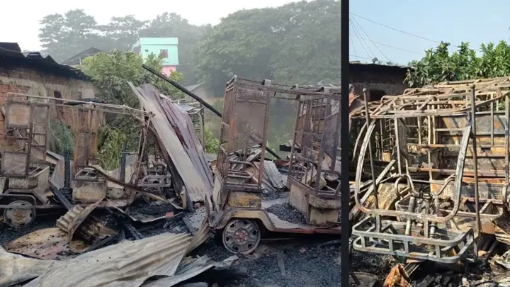 শেখেরহাটে আগুনের কাছে পৌঁছাতেই পারেনি ফায়ার সার্ভিস