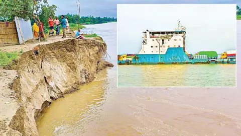 আরিচা-কাজিরহাট নৌরুটে বর্ষাতেও লঞ্চ-ফেরি চলাচলে বিঘ্ন