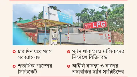 উত্তরাঞ্চলে পাম্পে মিলছে না এলপিজি, কৃত্রিম সংকটের অভিযোগ