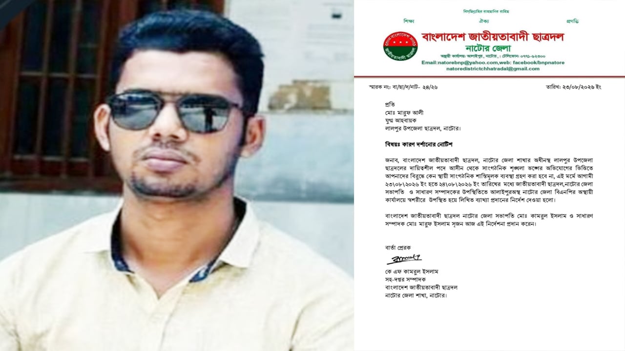 ছাত্রদল নেতার ‘১৪৪ ধারা’ জারি, অতঃপর শোকজ