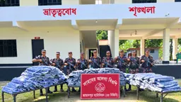 বিজিবির অভিযানে ৯০ লাখ টাকার ভারতীয় থান কাপড় জব্দ