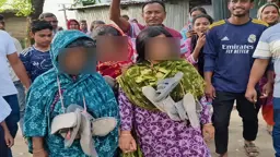 যাদুটোনার অভিযোগ : প্রবাসীর স্ত্রী, মেয়ে ও শাশুড়িকে জুতার মালা পরিয়ে ঘোরানো হয় গ্রাম