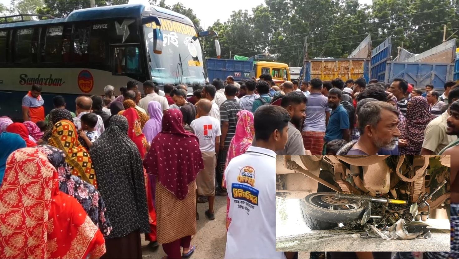 
ঝিনাইদহে বাসের চাপায় স্ত্রীসহ সেনাসদস্য নিহত